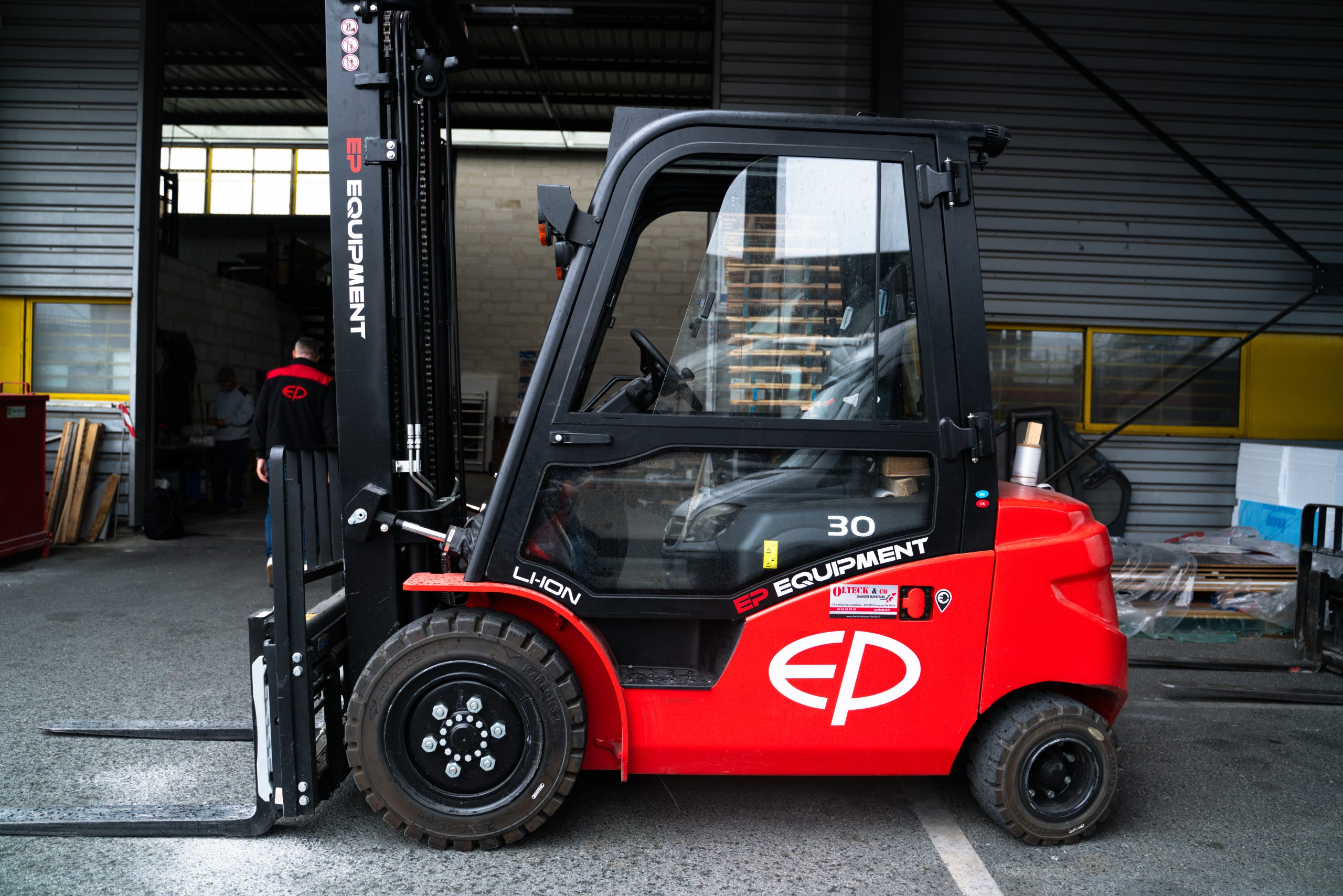 EFL 3 Series from EP Equipment - red and black lithium-ion forklift