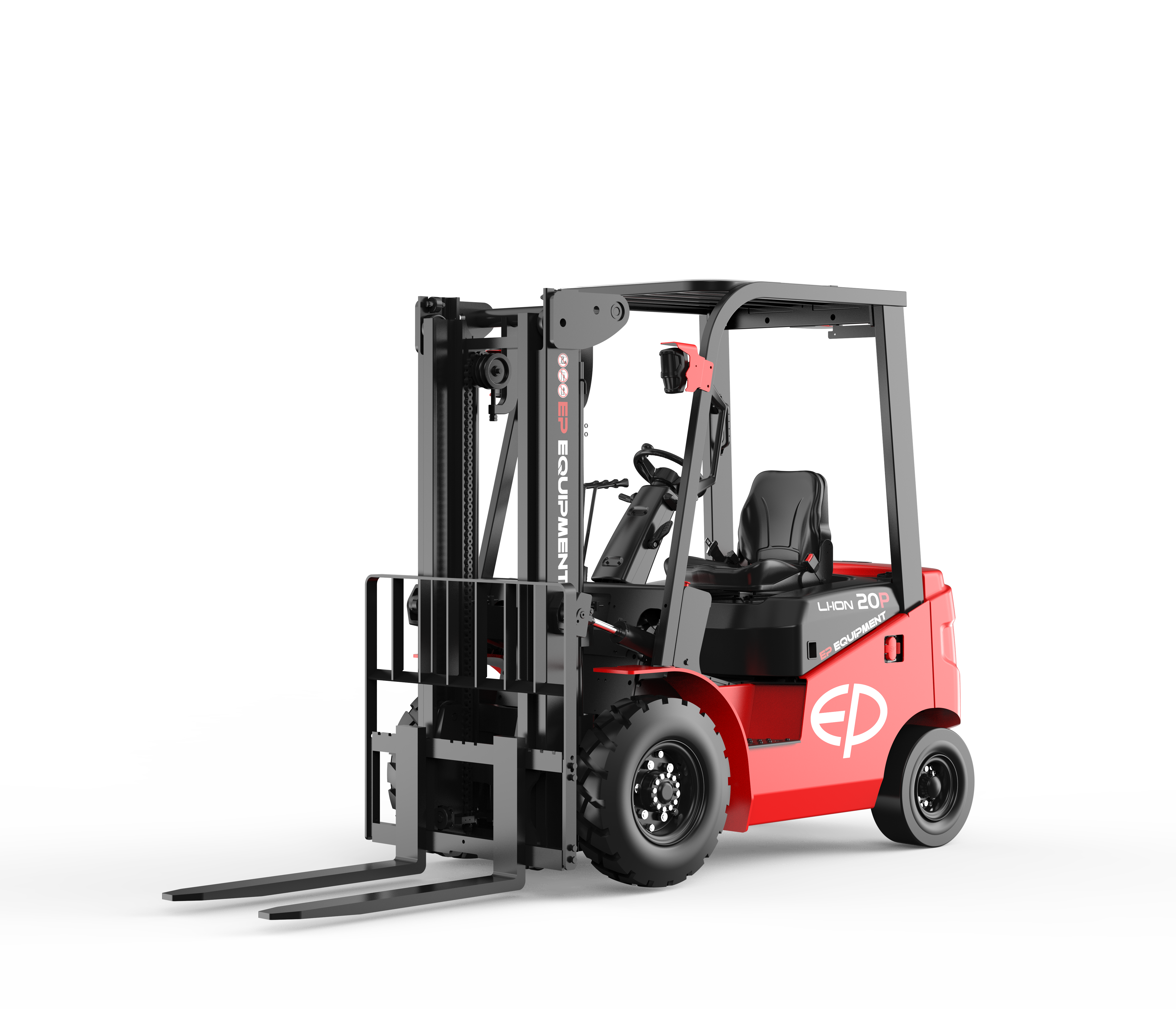EFL series electric forklift in operation, going up a slope.